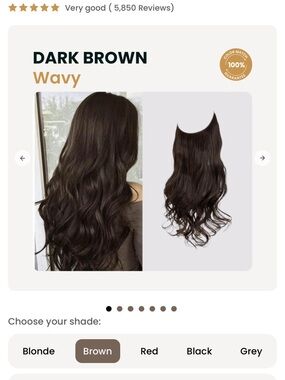 That Hair set of 2 halo extensions- straight and wavy- 18”- Dark Brown color